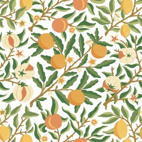 Wall of Fruit - Lemons, Oranges, Pomegranate & Peach