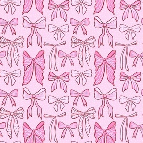Cute pink girly bows with hearts