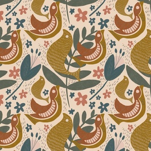 Earthy neutral Scandinavian birds