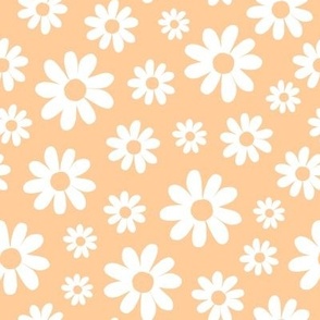 Daisy, florals, daisies, orange 