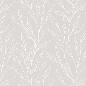 Neutral floral climbing vin. Beige leaves branches vines. 
