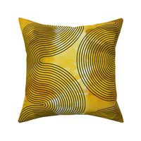 vertical waves - black on yellow, large scale