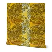 vertical waves - black on yellow, large scale