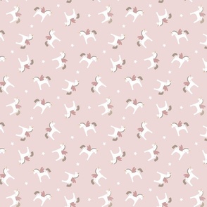 Unicorn tossed scatter pink fabric kids childrens fashion apparel - small