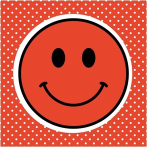 18x18 Happy Face Project Panel for Pillows Cut and Sew Crafts Red
