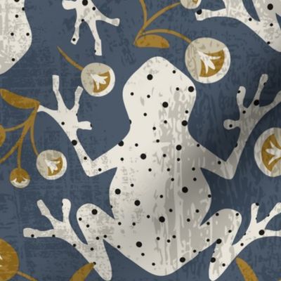 Froggy in blue background