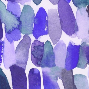 Blue purple abstract watercolor brushstrokes