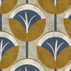 Retro art deco gold poppy 