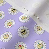 Mixed emoji daisies on lilac small scale