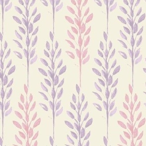 Purple and Pink Linear Floral