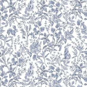 Bunny toile blue and white