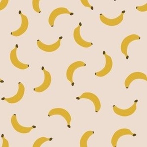 Hand-Drawn Bananas on a Peach Pink Background 6X6