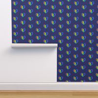 Rainbow Heart Pixel Painting  (Navy)