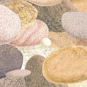 Minimalist warm River Pebbles J