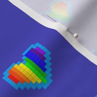 Rainbow Heart Pixel Painting (Electric Indigo)
