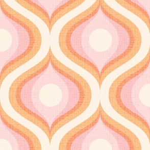 Groovy swirl wallpaper retro orange pink 12 large wallpaper scale by Pippa Shaw