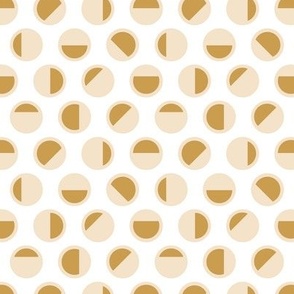 Laugh Out Loud LOL Smiley Geo Dots - Gold & Cream