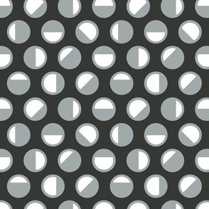 Laugh Out Loud LOL Smiley Geo Dots - Black Pepper grey