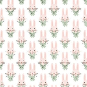 Dapper Bunnies - Pink on White, Medium Scale 