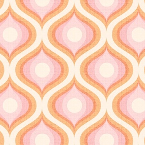 Groovy swirl wallpaper retro orange pink 8 medium large wallpaper scale by Pippa Shaw