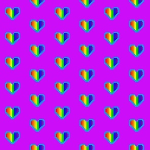 Rainbow Heart Pixel Painting (Majestic Purple)