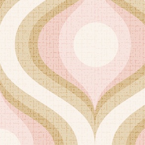 Groovy swirl wallpaper retro warm neutral sand pink 24 jumbo wallpaper scale by Pippa Shaw