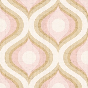 Groovy swirl wallpaper retro warm neutral sand pink 12 large wallpaper scale by Pippa Shaw