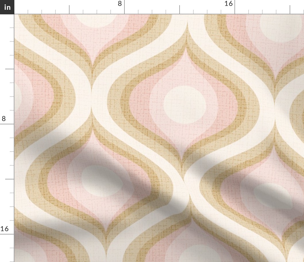 Groovy swirl wallpaper retro warm neutral sand pink 12 large wallpaper scale by Pippa Shaw