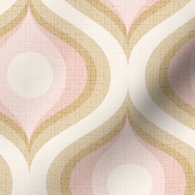 Groovy swirl wallpaper retro warm neutral sand pink 8 medium large wallpaper scale by Pippa Shaw