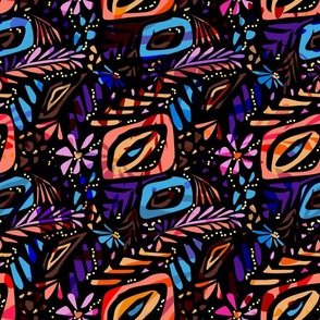 Colorful abstract floral pattern.