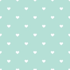 Valentine Soft Mint Green Hearts