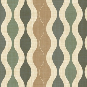 Contemporary Wavy Stripe Pattern in Cool Tones, textured
