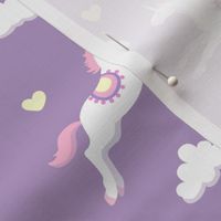 Cute unicorns, lilac background