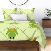 Cute cartoon frog repeating pattern