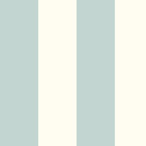 Large Cabana stripe - sea glass green on cream white - Candy stripe - Awning stripes - Striped wallpaper