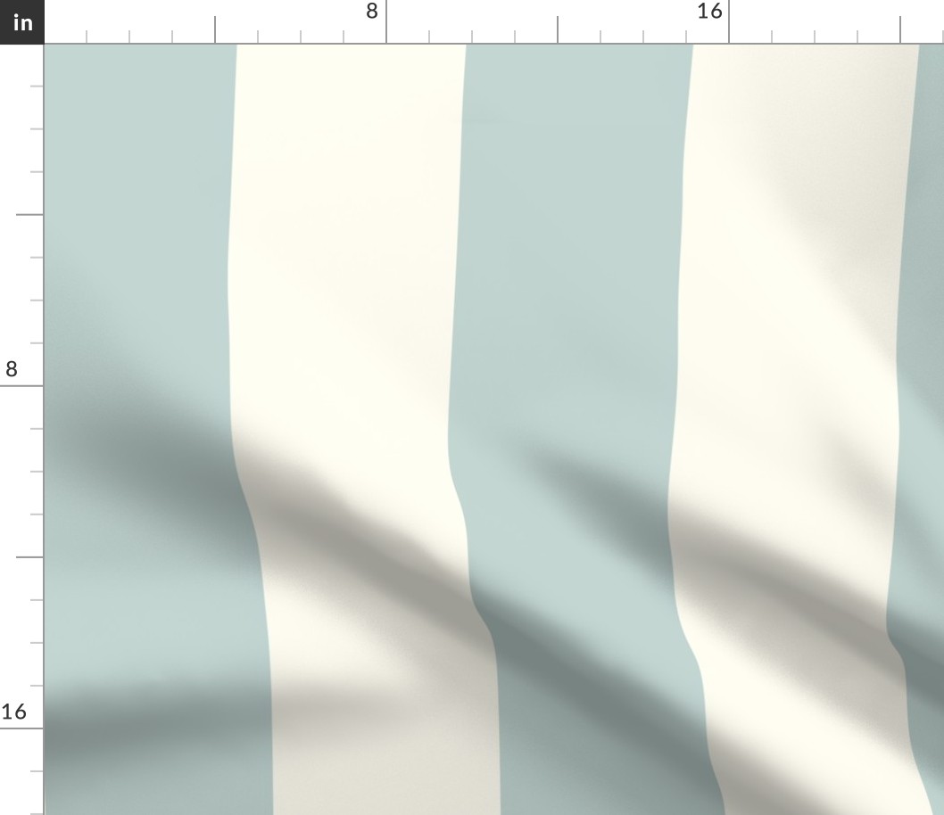 Large Cabana stripe - sea glass green on cream white - Candy stripe - Awning stripes - Striped wallpaper