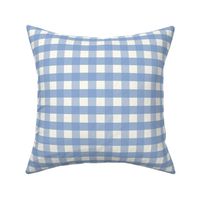 3/4 inch Medium Cornflower blue gingham check - Cornflower blue cottagecore country plaid - perfect for preppy blue wallpaper bedding tablecloth - vichy check