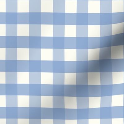 3/4 inch Medium Cornflower blue gingham check - Cornflower blue cottagecore country plaid - perfect for preppy blue wallpaper bedding tablecloth - vichy check