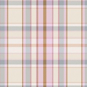 Summer Plaid in pink and cream, 4 inch repeat. A classic