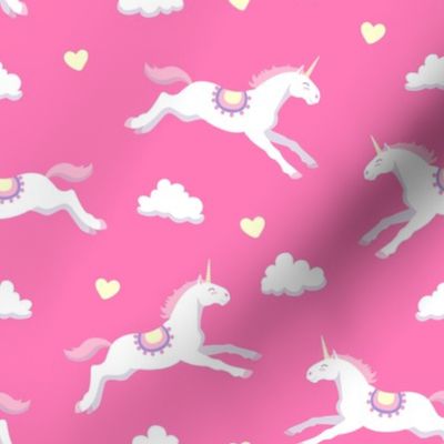 Cute unicorns, pink background