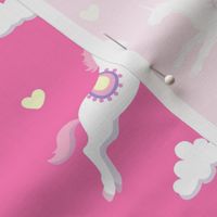 Cute unicorns, pink background