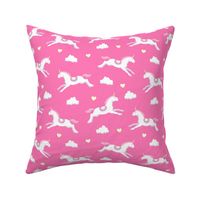 Cute unicorns, pink background