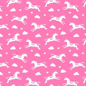 Cute unicorns, pink background