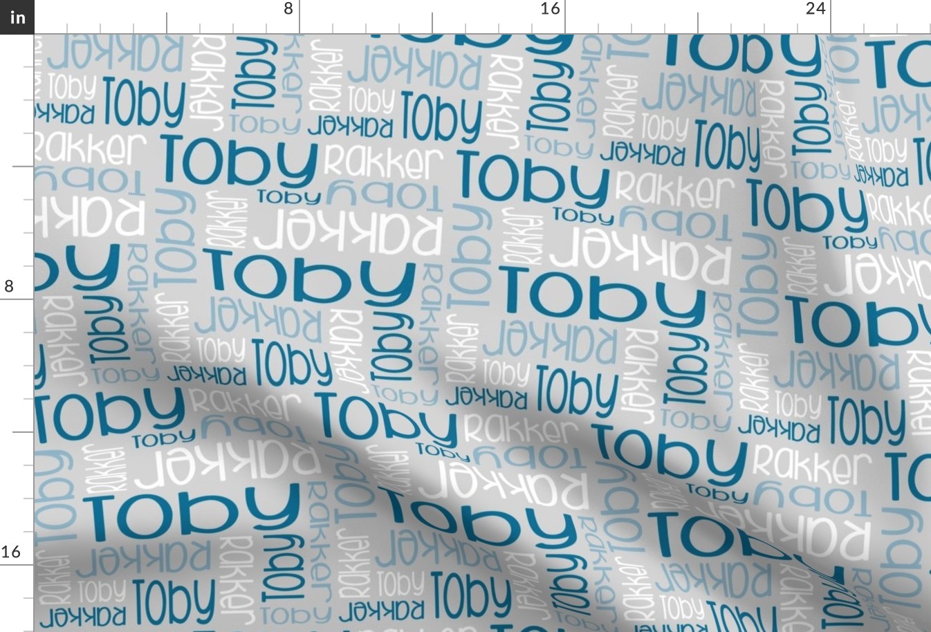 Personalized Name Fabric - Nested - Flexi  - Toby Rakker