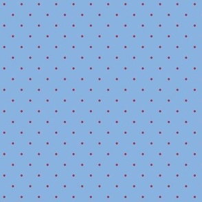 Bo Peep polka dots blue with burgundy