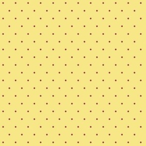 Bo Peep polka dots yellow with burgundy