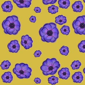Purple Anemones (Yellow)