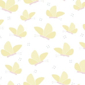 Yellow Butterflies - Insects - Monarch - Butterfly - Nature - Pastel Colors - Minimalist - Garden - Kids