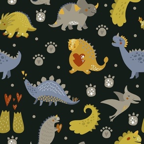 Dino Delights: Playful Nursery Illustration with Adorable Dinosaur Patterns