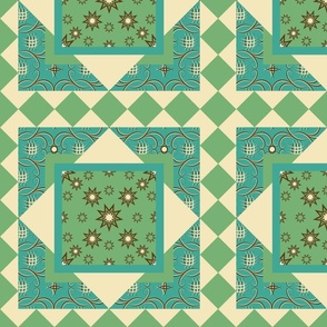 QUILT DESIGN 10 - CHEATER QUILT COLLECTION (GREEN)